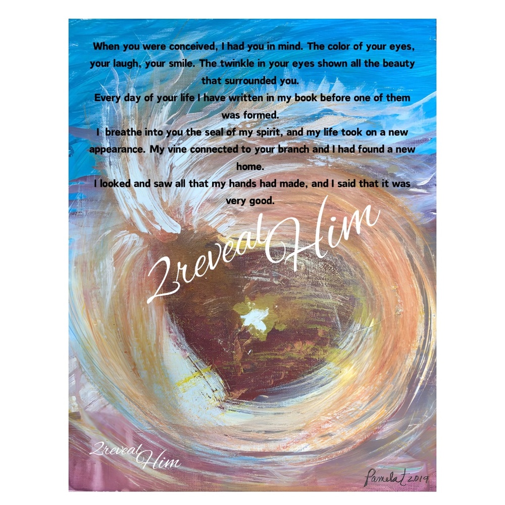 Original custom inspirational Birthday artwork, stretched canvas frame